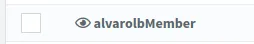 Eye icon next to the alvarolbMember user in the user list