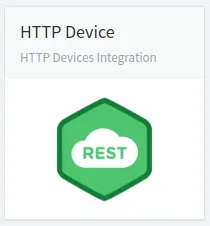 HTTP Device plugin card, HTTP Devices Integration, with a REST icon