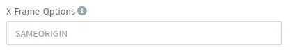 X-Frame-Options field set to SAMEORIGIN