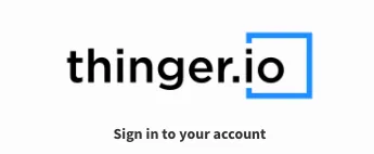 New thinger.io logo above Sign in to your account