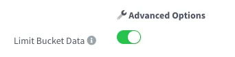 Limit Bucket Data switch turned on under Advanced Options in the project settings