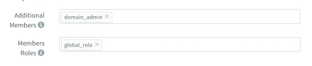 Claim settings with domain_admin as additional member and global_role as member role