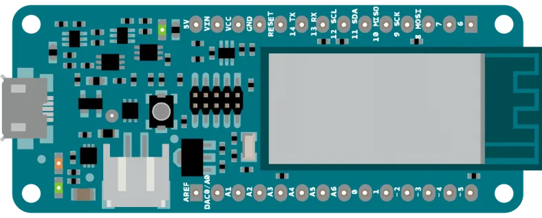 Arduino MKR1000 board with its ATSAMW25 module