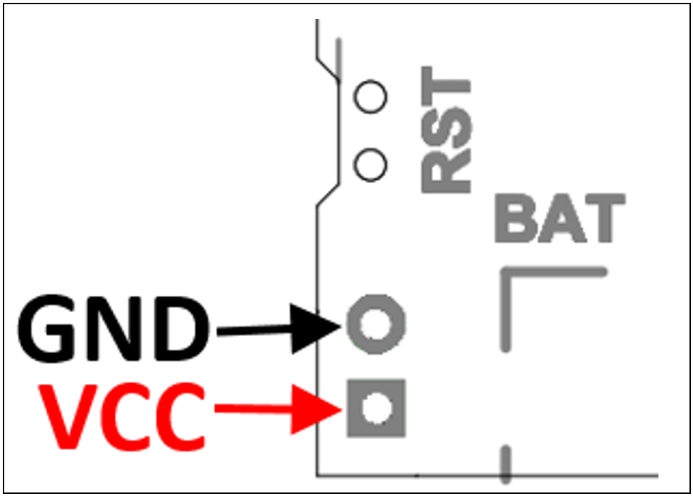 BAT header of the ClimaStick with the positive and negative pads