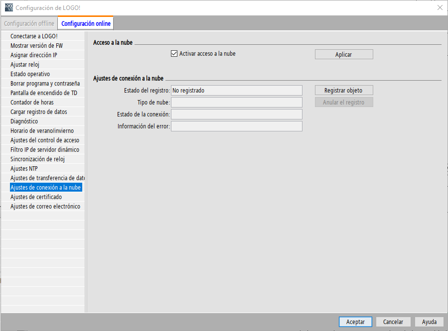 Time Settings in Soft Comfort software for Siemens LOGO!