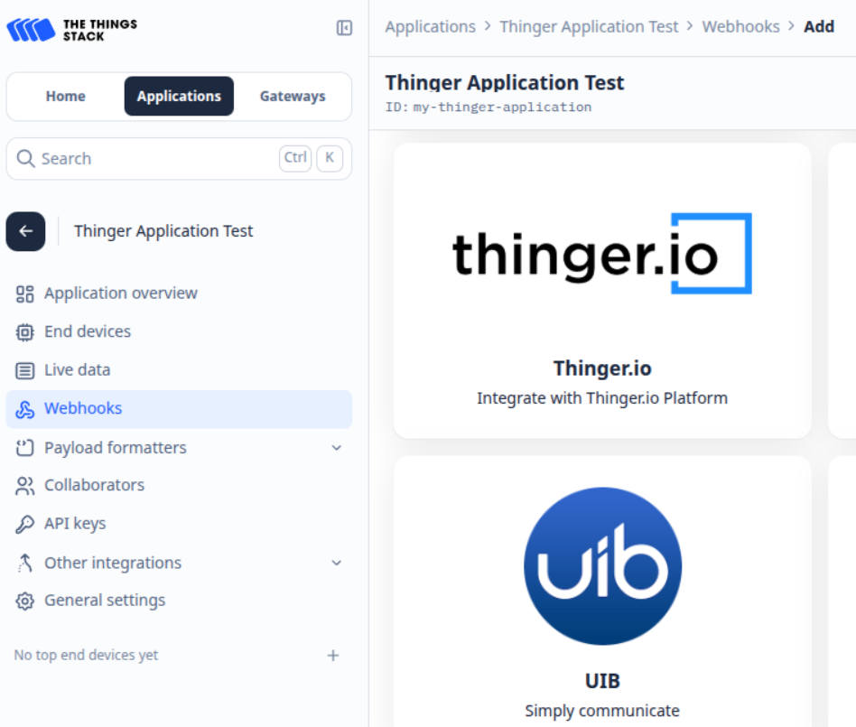 TTN Webhook Settings for Thinger.io integration